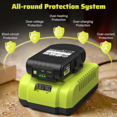 Abeden 3.0Ah بديل لشاحن بطارية Ryobi 18V ومجموعة البطارية مع منفذ USB، متوافق مع Ryobi 18 Volt P102 P103 P104 P105 P107 P108 P109 P190 P191 P122 أدوات كهربائية لاسلكية in Kuwait