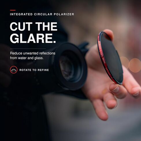 Freewell 82mm Threaded Hybrid Variable ND/CPL Filter 3 to 7 Stop | Precise Light Control, Glare Reduction & Enhanced Colors for Cinematic Photography & Videography in Kuwait