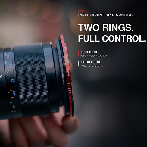 Freewell 82mm Threaded Hybrid Variable ND/CPL Filter 3 to 7 Stop | Precise Light Control, Glare Reduction & Enhanced Colors for Cinematic Photography & Videography in Kuwait