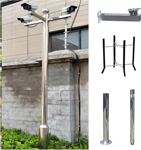 This Universal Security Camera Pole - Adjustable 19.7 ft Outdoor Surveillance Stand for Home & Farm, 3 Sections for Enhanced Monitoring and Stability in Kuwait