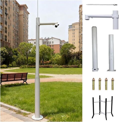 This Extra-Long 196.9" CCTV Pole for Security Cameras & Solar Panels, Easy to Assemble/Disassemble, Perfect for Home & Park Surveillance, Durable & Weather-Resistant in Kuwait