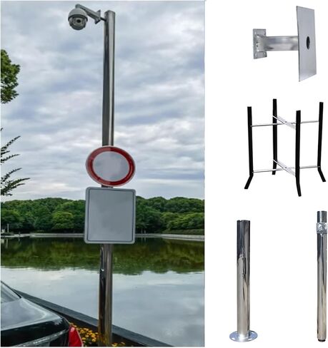 This Universal Security Camera Pole - Adjustable 19.7 ft Outdoor Surveillance Stand for Home & Farm, 3 Sections for Enhanced Monitoring and Stability in Kuwait