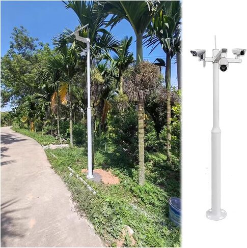 This Security Camera Pole for Outdoor - Assembled Surveillance Post for Home, Industrial, and Commercial Use - Durable Monitoring Rod for Factories and Backyards in Kuwait