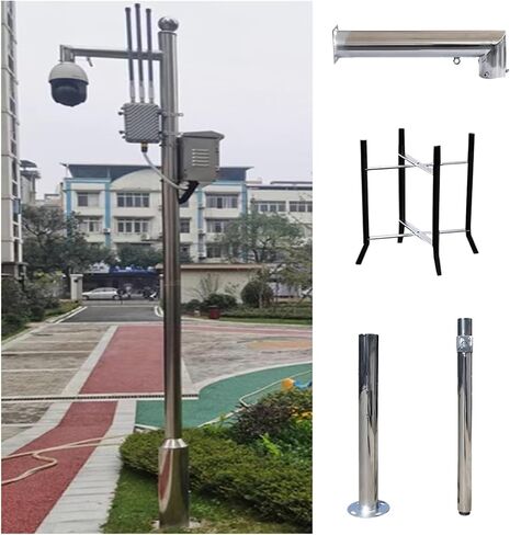 This Universal Security Camera Pole - Adjustable 19.7 ft Outdoor Surveillance Stand for Home & Farm, 3 Sections for Enhanced Monitoring and Stability in Kuwait