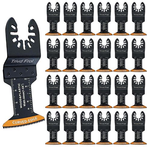 Trivd Frol 100Pcs Curved-Edge Oscillating Tool Blades Professional Universal Oscillating Saw Blades Wood Multitool Blades Compatible with Dewalt, Milwaukee, Ryobi, Rockwell, Bosch in Kuwait