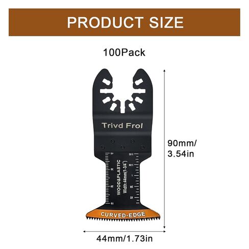 Trivd Frol 100Pcs Curved-Edge Oscillating Tool Blades Professional Universal Oscillating Saw Blades Wood Multitool Blades Compatible with Dewalt, Milwaukee, Ryobi, Rockwell, Bosch in Kuwait