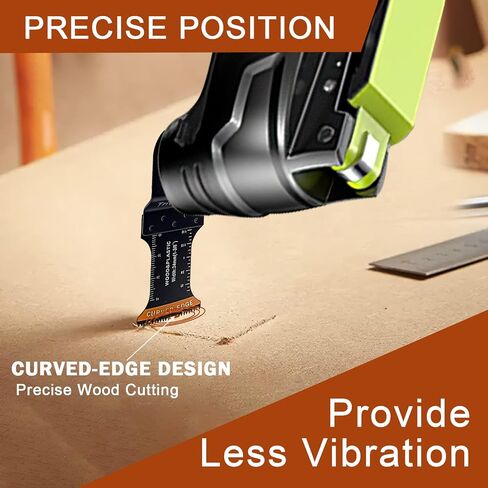 Trivd Frol 100Pcs Curved-Edge Oscillating Tool Blades Professional Universal Oscillating Saw Blades Wood Multitool Blades Compatible with Dewalt, Milwaukee, Ryobi, Rockwell, Bosch in Kuwait