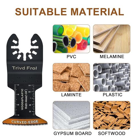 Trivd Frol 100Pcs Curved-Edge Oscillating Tool Blades Professional Universal Oscillating Saw Blades Wood Multitool Blades Compatible with Dewalt, Milwaukee, Ryobi, Rockwell, Bosch in Kuwait
