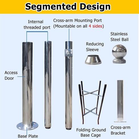 This Extra-Long Rustproof CCTV Camera Pole Stand Kit, 9.8ft Adjustable Surveillance Column for Enhanced Home Security Monitoring, Detachable Design for Versatile Installation in Kuwait