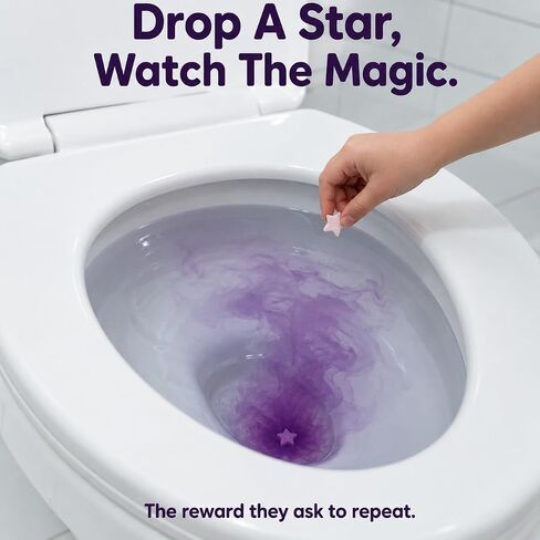 Potty Training Kit - 60 Color-Changing Fizzy Potty Training Stars, Storybook & Waterproof Travel Bag - Non-Toxic Reward for Toddler Boys & Girls, Home or On the Go in Kuwait