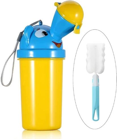 [500ML] Portable Baby Child Kids Travel Potty with Clean Brush,Hygienic Leak Proof Urinal Emergency Toilet for Camping,Car Travel,Outside,Park.Kid Toddler Pee Training Cup,Pee Bottle for Kids,Boy in Kuwait