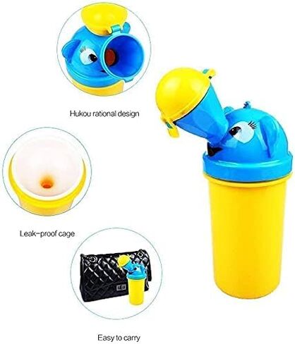 [500ML] Portable Baby Child Kids Travel Potty with Clean Brush,Hygienic Leak Proof Urinal Emergency Toilet for Camping,Car Travel,Outside,Park.Kid Toddler Pee Training Cup,Pee Bottle for Kids,Boy in Kuwait