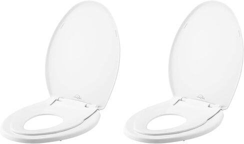 Little2Big Toilet Seat with Built-In Toddler Potty Training Seat, Slow Close, Easy to Install, Made in USA, ROUND, White in Kuwait