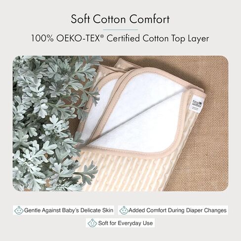Waterproof Baby Changing Pad, Reusable Washable Diaper Changing Pad, Soft Oeko TEX Cotton Top, Leakproof TPU Backing, Potty Training, Elimination Communication, Travel Changing Mat, Stripes in Kuwait