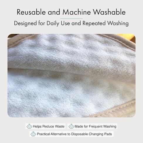 Waterproof Baby Changing Pad, Reusable Washable Diaper Changing Pad, Soft Oeko TEX Cotton Top, Leakproof TPU Backing, Potty Training, Elimination Communication, Travel Changing Mat, Stripes in Kuwait