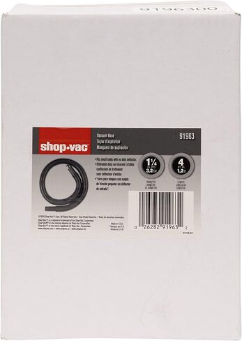 Shop-Vac 9196300 Flexible Hose, 1.25 Inch Diameter x 4 Ft Length, Durable Vinyl For Wet/Dry Vacuums in Kuwait