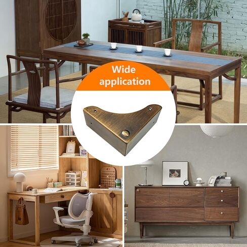 Metal Box Corner Protector, 4pcs Corner Guard Desk Box Edge Safety Decorative Protector Safety Guard Cabinet Metal Edge Bumpers for Case Wooden Furniture Hardware in Kuwait