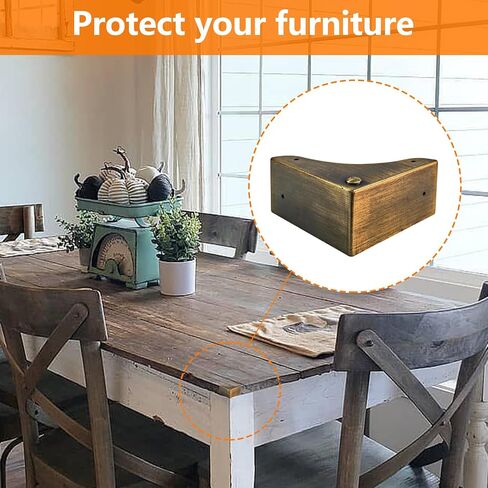 Metal Box Corner Protector, 4pcs Corner Guard Desk Box Edge Safety Decorative Protector Safety Guard Cabinet Metal Edge Bumpers for Case Wooden Furniture Hardware in Kuwait