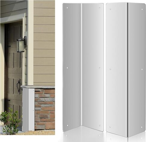 Moxweyeni 2 Pack Stainless Steel Corner Guards for Vinyl Siding 3 3/8'' x 3 3/8'' x 15 3/4'' Metal Siding Corner Guards Protector 89° Angle Weed Whacking Protection for Outside Exterior Wall Repair in Kuwait