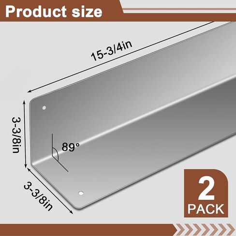 Moxweyeni 2 Pack Stainless Steel Corner Guards for Vinyl Siding 3 3/8'' x 3 3/8'' x 15 3/4'' Metal Siding Corner Guards Protector 89° Angle Weed Whacking Protection for Outside Exterior Wall Repair in Kuwait