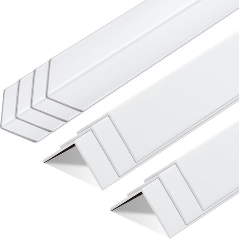 Sasylvia 10 Pcs Wall Corner Protector Guards, 3/4 x 36 Inches, Avoid Scratching Scuffs, Vinyl Corner Trim Molding, Ease Install and Cleaning for Door Countertop Furniture Cabinet Protection(Clear) in Kuwait