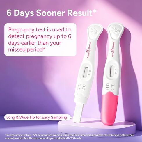 easy@Home Early Pregnancy Tests: 6 Days Before Missed Period* | 10 mIU/mL High Sensitivity Early Detection Pregnancy Stick - Fast & Rapid hCG Tests for Home Use - 7 Count in Kuwait