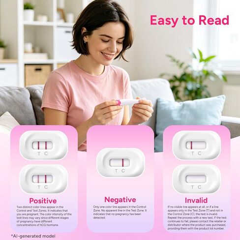 easy@Home Early Pregnancy Tests: 6 Days Before Missed Period* | 10 mIU/mL High Sensitivity Early Detection Pregnancy Stick - Fast & Rapid hCG Tests for Home Use - 7 Count in Kuwait