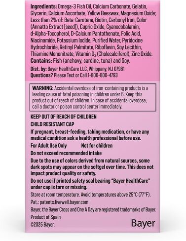 One A Day Prenatal Vitamins- Folic Acid, Iron, Omega- 3 (DHA), Pregnancy Vitamins for Women, Prenatal Multivitamin for Mom and Baby Support, Pregnancy Must Haves 30 Ct (Packaging May Vary) in Kuwait