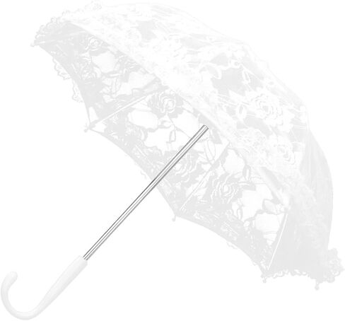 Lace Umbrella White Embroidery Fashion Romantic Wedding Party Photography Decoration Umbrella Lightweight Mesh Parasol Lace Umbrella(51241 Bleaching) in Kuwait
