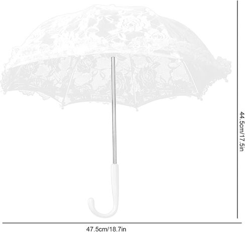 Lace Umbrella White Embroidery Fashion Romantic Wedding Party Photography Decoration Umbrella Lightweight Mesh Parasol Lace Umbrella(51241 Bleaching) in Kuwait