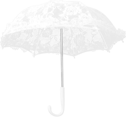 Lace Umbrella White Embroidery Fashion Romantic Wedding Party Photography Decoration Umbrella Lightweight Mesh Parasol Lace Umbrella(51241 Bleaching) in Kuwait