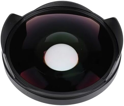0.3X Fisheye Lens, Ultra Wide Angle HD Optical Glass Camera Lens with Hood DSLR Camera Camcorder, 72mm Thread Mount Aluminum Alloy Lens for Landscape Video Photography in Kuwait