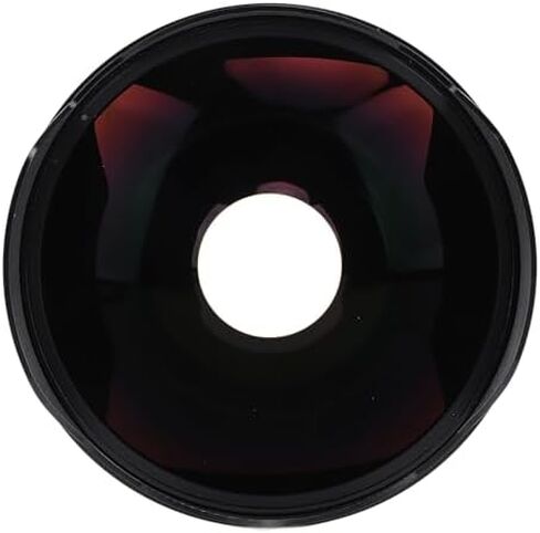 0.3X Fisheye Lens, Ultra Wide Angle HD Optical Glass Camera Lens with Hood DSLR Camera Camcorder, 72mm Thread Mount Aluminum Alloy Lens for Landscape Video Photography in Kuwait