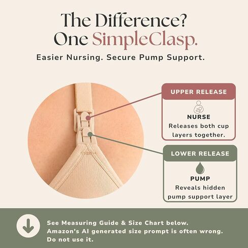 Simple Wishes Pumping Bra Hands Free, Nursing Bra for Breastfeeding | Seamless 4-Way Stretch, Flexible Fit, Wireless, Breathable, Nursing & Pumping Bra in One, Supports All Pumps, All-Day Wear in Kuwait
