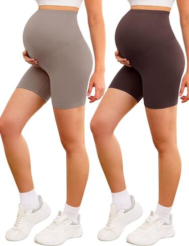 VALANDY Creamlush Maternity Biker Shorts 5"- Over The Belly Soft Comfy Pregnancy Shorts Yoga Lounge Activewear in Saudi Arabia