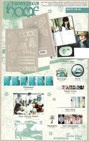 BOYNEXTDOOR BND : Home (Bunker Version) 1st Studio Album CD-R+Photobook+Photocard+Unit Photocard+Bookmark+Mini Folded Poster+Post Card+Photo Piece+Envelope in Kuwait