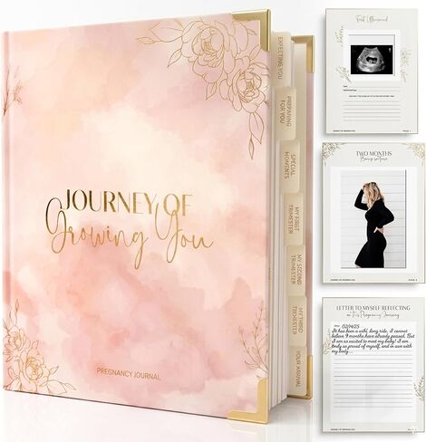 Pregnancy Journal for Women | Capture Every Milestone of Your 9-Month Pregnancy Journey, 112 Page Keepsake Memory Book with Prompts, Tabs & Photo Pocket, Gift for Expecting Moms (Pale Pink) in Kuwait