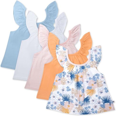 HonestBaby Baby Multipack Short Sleeve T-Shirts 100% Organic Cotton Infant Baby, Toddler, Little Kid, Boy, Girl, Unisex in Kuwait