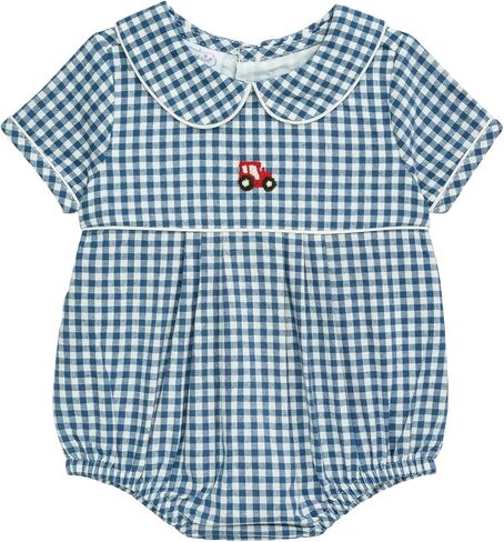 Mud Pie Baby Boy Farm Icon Gingham Bubble in Kuwait
