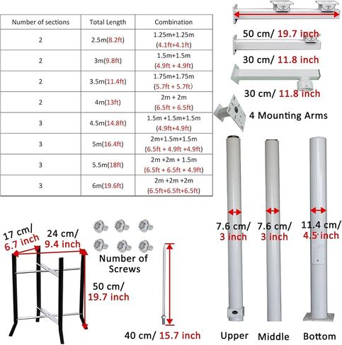This Highway Security Camera Pole with Lightning Rod, 9.8ft Weatherproof Surveillance Stand for Driveway Monitoring, Durable Outdoor Camera Mounting Solution in Kuwait