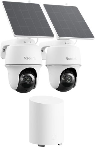 REOLINK 360° PT Solar Security Cameras Wireless Outdoor System 2 Pack | 5MP Auto-Tracking, Smart AI Detection, Up to 1TB Local Storage, 2.4/5GHz Dual-Band WiFi, Home Hub Mini with 2X Argus PT + SP in Kuwait