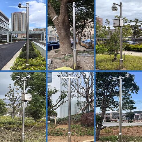 This Stainless Steel Security Camera Pole with Cross Arm, Easy Assembly Surveillance Stand in Kuwait