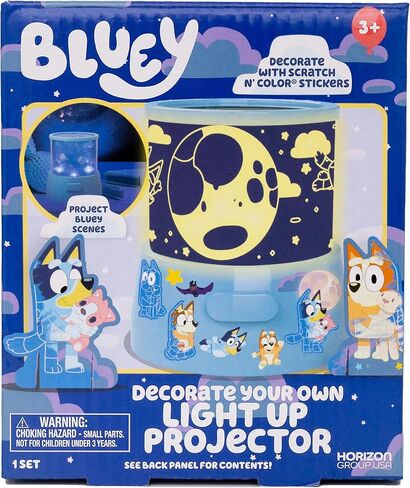 Horizon Group, USA Bluey Decorate Your Own Light Up Projector, Night Light for Kids with Stickers, Toys, Toddler Activities, Crafts in Kuwait