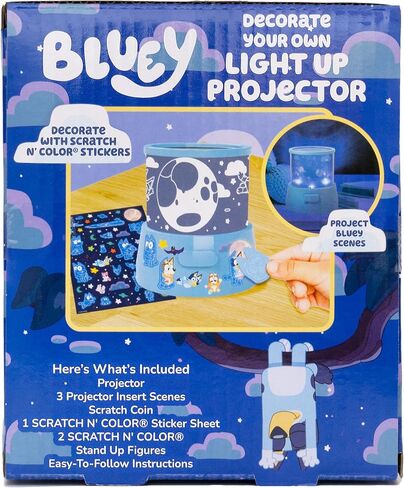 Horizon Group, USA Bluey Decorate Your Own Light Up Projector, Night Light for Kids with Stickers, Toys, Toddler Activities, Crafts in Kuwait