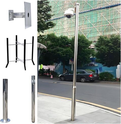 This Stainless Steel Security Camera Pole with Cross Arm, Easy Assembly Surveillance Stand in Kuwait