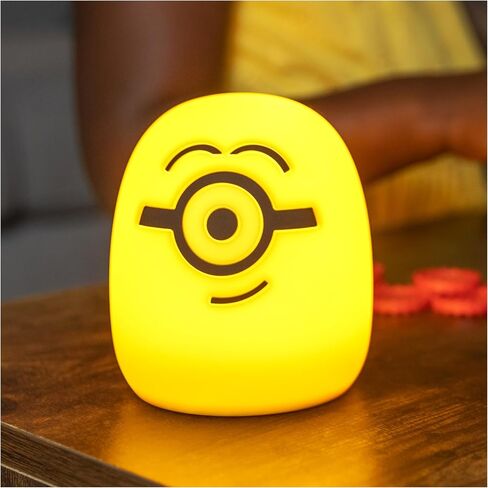 Lights By Night Squish'ems Minions Night Light for Kids, Soft Silicone | Dimmable Kids Bedside Lamp, Light for Kids Room, Bedroom, and Playroom, USB Powered with AAA Battery Option in Kuwait