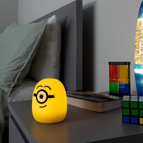 Lights By Night Squish'ems Minions Night Light for Kids, Soft Silicone | Dimmable Kids Bedside Lamp, Light for Kids Room, Bedroom, and Playroom, USB Powered with AAA Battery Option in Kuwait