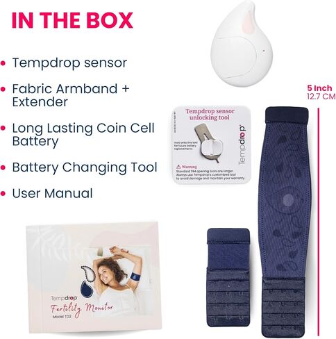 Tempdrop Wearable Fertility Monitor for Women Ovulation Tracker BBT | Basal Body Temperature Monitor to Help Get Pregnant – Sleep Sensor with App for Fertility, Hormone, Period, Cycle Tracking in Kuwait