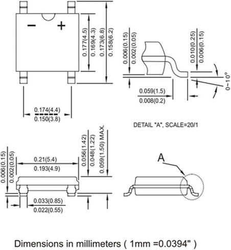 200/500/1000/2000/5000Pcs ABS10 Bridge Rectifier 1A/1000V SMD Stack SOP-4(5000Pcs) in Kuwait