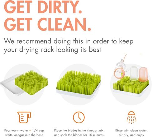 Boon Grass Countertop Drying Rack Bundle - Includes Grass, Stem, and Twig - Capacity for 4 Baby Bottles and Baby Accessories - Baby Bottle-Feeding Supplies - 9.5 x 9.5 x 3 in Kuwait
